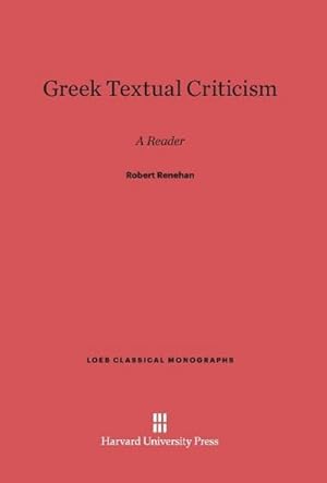 Seller image for Greek Textual Criticism for sale by BuchWeltWeit Ludwig Meier e.K.