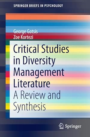 Seller image for Critical Studies in Diversity Management Literature for sale by BuchWeltWeit Ludwig Meier e.K.