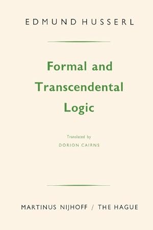 Seller image for Formal and Transcendental Logic for sale by BuchWeltWeit Ludwig Meier e.K.