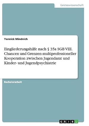 Imagen del vendedor de Eingliederungshilfe nach  35a SGB VIII. Chancen und Grenzen multiprofessioneller Kooperation zwischen Jugendamt und Kinder- und Jugendpsychiatrie a la venta por BuchWeltWeit Ludwig Meier e.K.