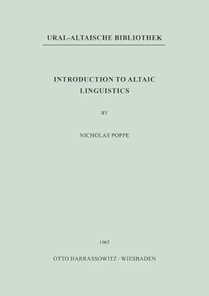 Seller image for Introduction to Altaic Linguistics for sale by BuchWeltWeit Ludwig Meier e.K.