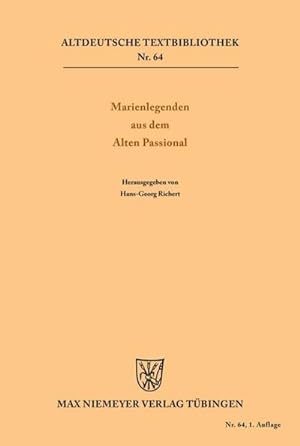 Image du vendeur pour Marienlegenden aus dem Alten Passional mis en vente par BuchWeltWeit Ludwig Meier e.K.