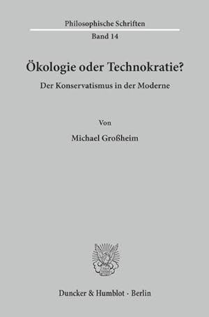 Seller image for kologie oder Technokratie? for sale by BuchWeltWeit Ludwig Meier e.K.