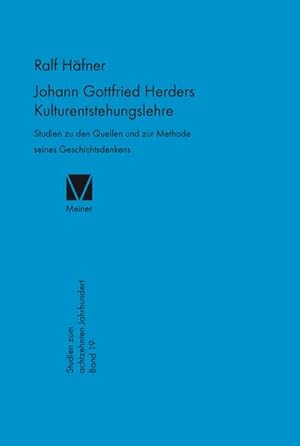 Imagen del vendedor de Johann Gottfried Herders Kulturentstehungslehre a la venta por BuchWeltWeit Ludwig Meier e.K.