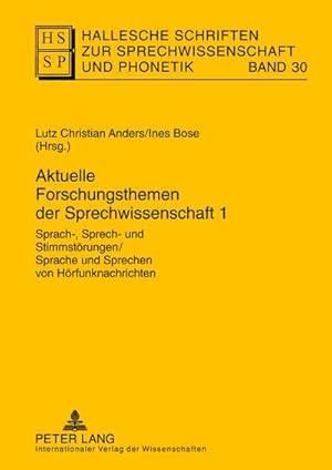 Imagen del vendedor de Aktuelle Forschungsthemen der Sprechwissenschaft 1 a la venta por BuchWeltWeit Ludwig Meier e.K.