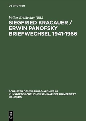 Bild des Verkufers fr Siegfried Kracauer / Erwin Panofsky Briefwechsel 19411966 zum Verkauf von BuchWeltWeit Ludwig Meier e.K.