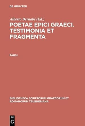 Seller image for Poetae epici Graeci for sale by BuchWeltWeit Ludwig Meier e.K.