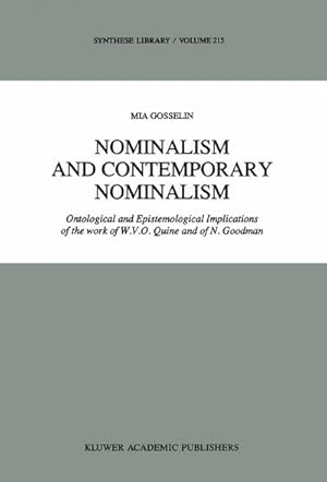 Immagine del venditore per Nominalism and Contemporary Nominalism venduto da BuchWeltWeit Ludwig Meier e.K.