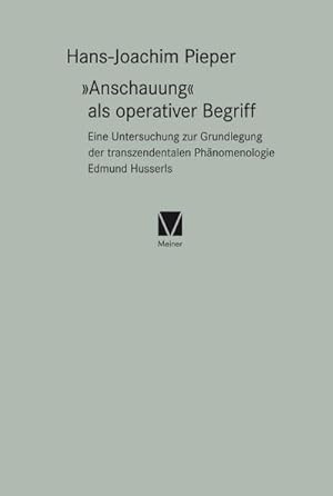 Seller image for Anschauung" als operativer Begriff for sale by BuchWeltWeit Ludwig Meier e.K.