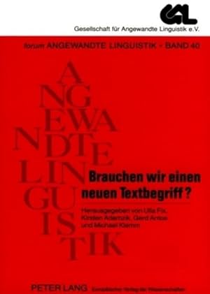 Immagine del venditore per Brauchen wir einen neuen Textbegriff? venduto da BuchWeltWeit Ludwig Meier e.K.