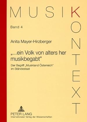 Imagen del vendedor de .ein Volk von alters her musikbegabt a la venta por BuchWeltWeit Ludwig Meier e.K.