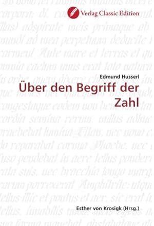 Image du vendeur pour ber den Begriff der Zahl mis en vente par BuchWeltWeit Ludwig Meier e.K.