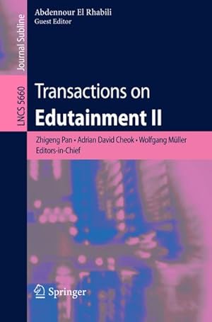 Immagine del venditore per Transactions on Edutainment II venduto da BuchWeltWeit Ludwig Meier e.K.