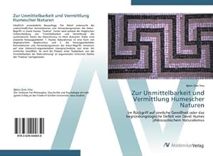 Seller image for Zur Unmittelbarkeit und Vermittlung Humescher Naturen for sale by BuchWeltWeit Ludwig Meier e.K.