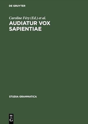 Image du vendeur pour Audiatur Vox Sapientiae mis en vente par BuchWeltWeit Ludwig Meier e.K.