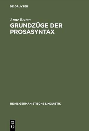 Seller image for Grundzge der Prosasyntax for sale by BuchWeltWeit Ludwig Meier e.K.