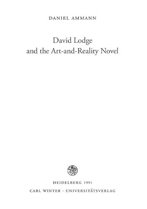 Bild des Verkufers fr David Lodge and the Art-and-Reality Novel zum Verkauf von BuchWeltWeit Ludwig Meier e.K.