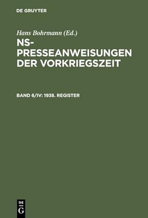 Imagen del vendedor de 1938. Register a la venta por BuchWeltWeit Ludwig Meier e.K.