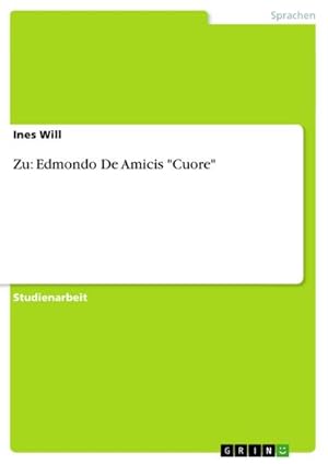 Image du vendeur pour Zu: Edmondo De Amicis "Cuore" mis en vente par BuchWeltWeit Ludwig Meier e.K.