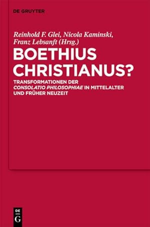 Immagine del venditore per Boethius Christianus? venduto da BuchWeltWeit Ludwig Meier e.K.