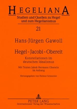 Image du vendeur pour Hegel - Jacobi - Obereit mis en vente par BuchWeltWeit Ludwig Meier e.K.