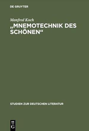 Seller image for Mnemotechnik des Schnen for sale by BuchWeltWeit Ludwig Meier e.K.