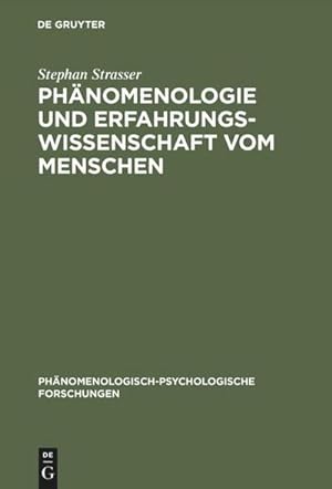 Imagen del vendedor de Phnomenologie und Erfahrungswissenschaft vom Menschen a la venta por BuchWeltWeit Ludwig Meier e.K.