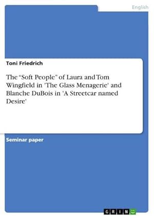 Immagine del venditore per The Soft People of Laura and Tom Wingfield in 'The Glass Menagerie' and Blanche DuBois in 'A Streetcar named Desire' venduto da BuchWeltWeit Ludwig Meier e.K.