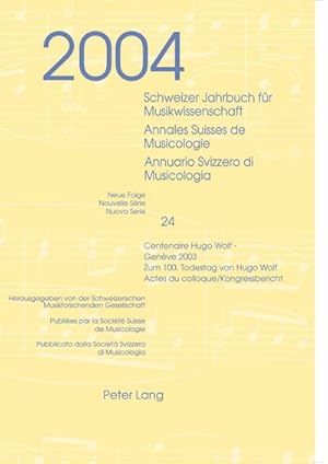 Seller image for Schweizer Jahrbuch fr Musikwissenschaft- Annales Suisses de Musicologie- Annuario Svizzero di Musicologia for sale by BuchWeltWeit Ludwig Meier e.K.