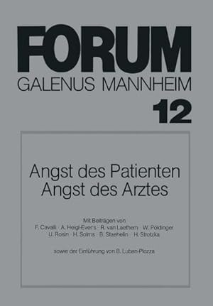 Image du vendeur pour Angst des Patienten Angst des Arztes mis en vente par BuchWeltWeit Ludwig Meier e.K.