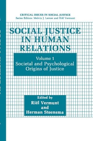 Imagen del vendedor de Social Justice in Human Relations a la venta por BuchWeltWeit Ludwig Meier e.K.