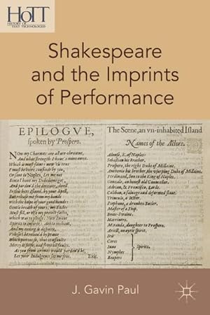 Seller image for Shakespeare and the Imprints of Performance for sale by BuchWeltWeit Ludwig Meier e.K.