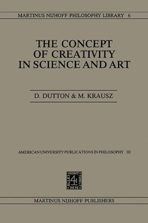 Imagen del vendedor de The Concept of Creativity in Science and Art a la venta por BuchWeltWeit Ludwig Meier e.K.