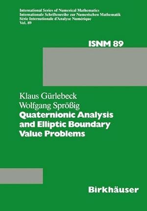 Imagen del vendedor de Quaternionic Analysis and Elliptic Boundary Value Problems a la venta por BuchWeltWeit Ludwig Meier e.K.