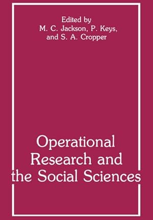 Bild des Verkufers fr Operational Research and the Social Sciences zum Verkauf von BuchWeltWeit Ludwig Meier e.K.