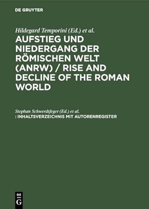 Image du vendeur pour Inhaltsverzeichnis mit Autorenregister mis en vente par BuchWeltWeit Ludwig Meier e.K.