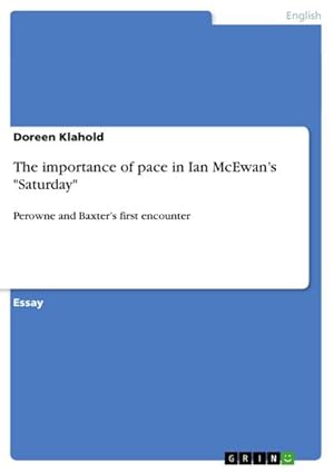 Bild des Verkufers fr The importance of pace in Ian McEwans "Saturday" zum Verkauf von BuchWeltWeit Ludwig Meier e.K.