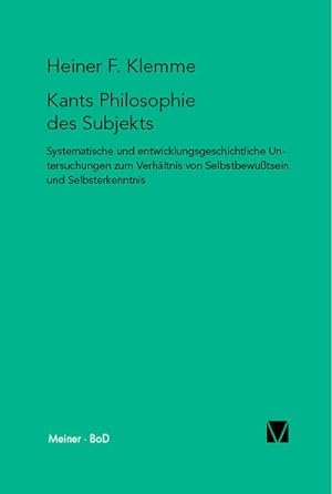 Imagen del vendedor de Kants Philosophie des Subjekts a la venta por BuchWeltWeit Ludwig Meier e.K.