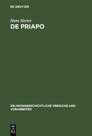 Imagen del vendedor de De Priapo a la venta por BuchWeltWeit Ludwig Meier e.K.