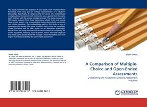 Bild des Verkufers fr A Comparison of Multiple-Choice and Open-Ended Assessments zum Verkauf von BuchWeltWeit Ludwig Meier e.K.