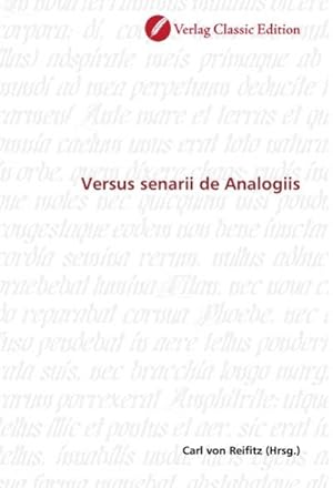 Image du vendeur pour Versus senarii de Analogiis mis en vente par BuchWeltWeit Ludwig Meier e.K.