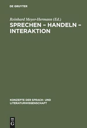 Seller image for Sprechen  Handeln  Interaktion for sale by BuchWeltWeit Ludwig Meier e.K.