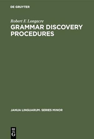 Seller image for Grammar Discovery Procedures for sale by BuchWeltWeit Ludwig Meier e.K.