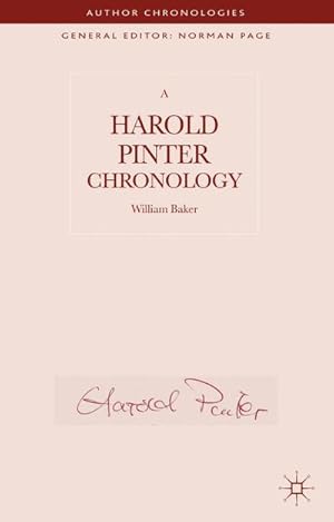 Seller image for A Harold Pinter Chronology for sale by BuchWeltWeit Ludwig Meier e.K.