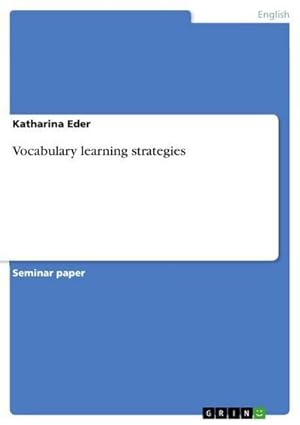 Imagen del vendedor de Vocabulary learning strategies a la venta por BuchWeltWeit Ludwig Meier e.K.