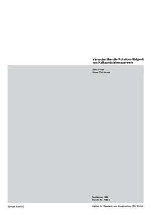 Immagine del venditore per Versuche ber die Rotationsfhigkeit von Kalksandsteinmauerwerk venduto da BuchWeltWeit Ludwig Meier e.K.