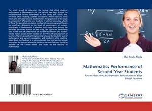 Imagen del vendedor de Mathematics Performance of Second Year Students a la venta por BuchWeltWeit Ludwig Meier e.K.