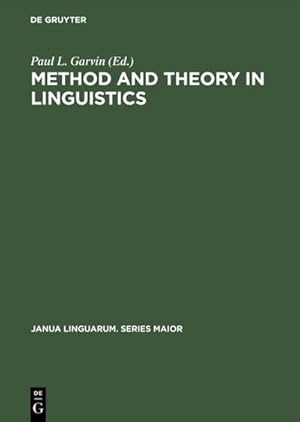 Seller image for Method and Theory in Linguistics for sale by BuchWeltWeit Ludwig Meier e.K.