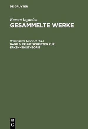 Bild des Verkufers fr Frhe Schriften zur Erkenntnistheorie zum Verkauf von BuchWeltWeit Ludwig Meier e.K.