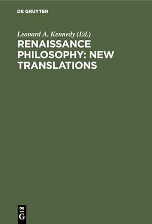 Seller image for Renaissance Philosophy: New Translations for sale by BuchWeltWeit Ludwig Meier e.K.